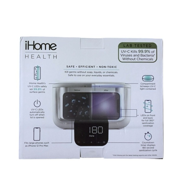 I Home Power Sanitizer UVC II 360 Degree UV-C Alarm Clock USB Charging P… - Picture 2 of 9